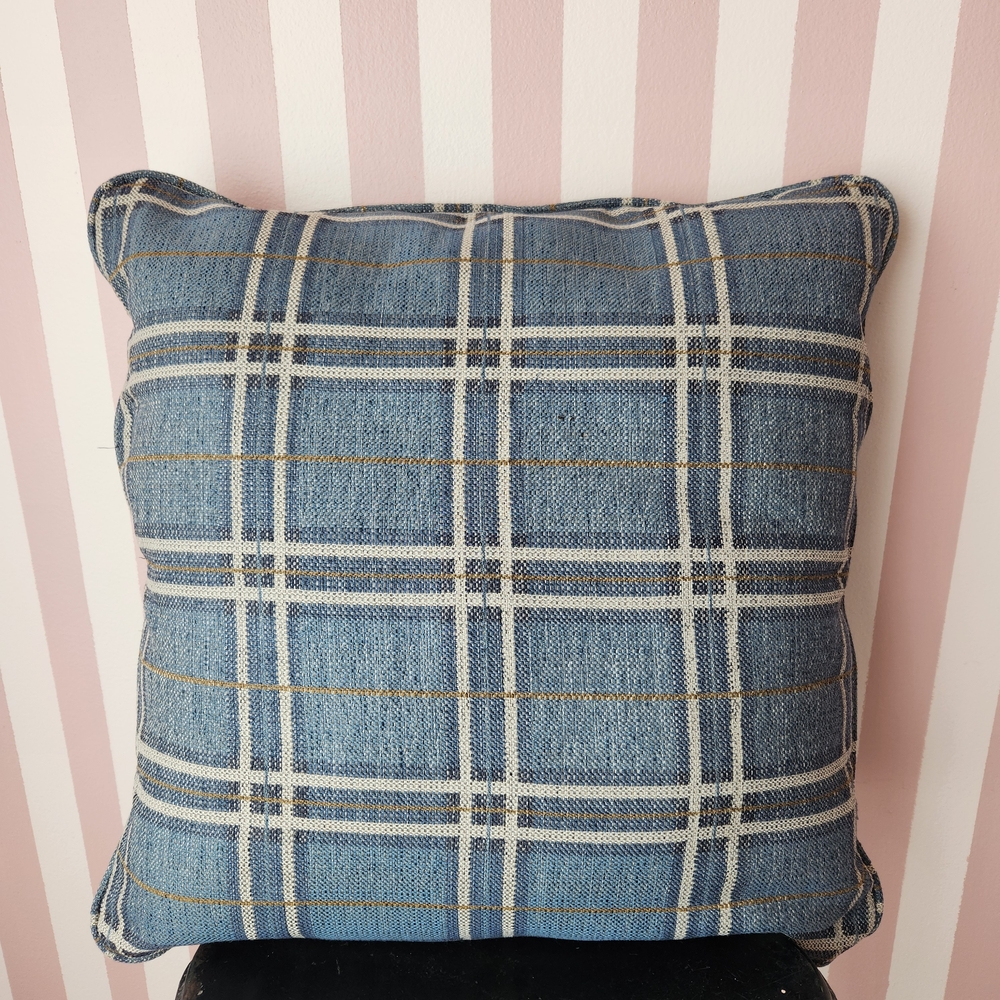 Blue Plaid Decorative Throw Pillow - Brand Unspecified